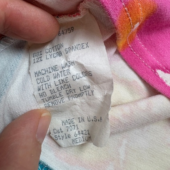 VINTAGE 80s/90s/Y2K Floral Stretchy Crop Top - Picture 4 of 4